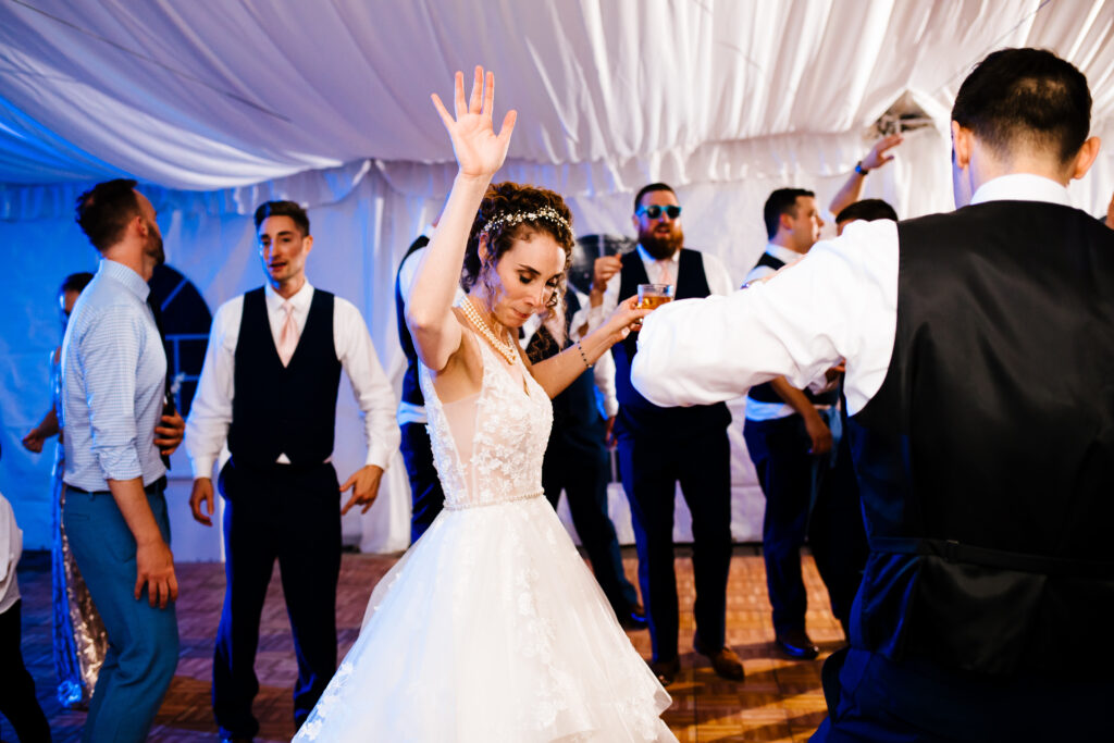 Bride and groom dance at the John Joseph Inn in Groton, NY. One of several finger lakes wedding venues.