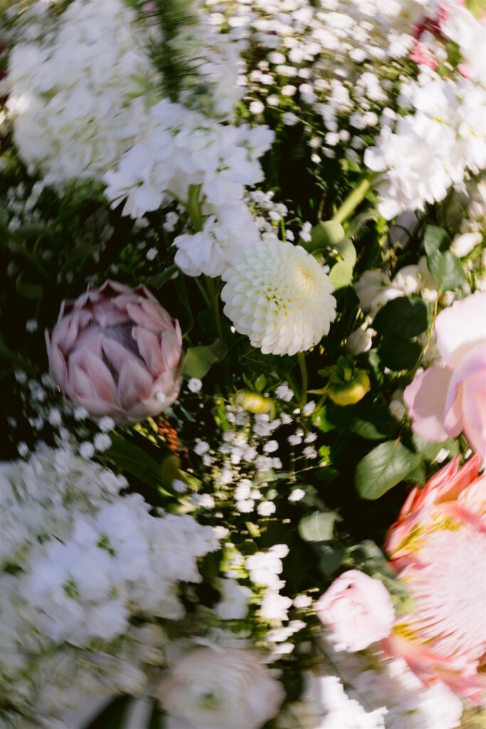 An artistic image of flowers by Hopper Hills at a wedding in Rochester, NY.