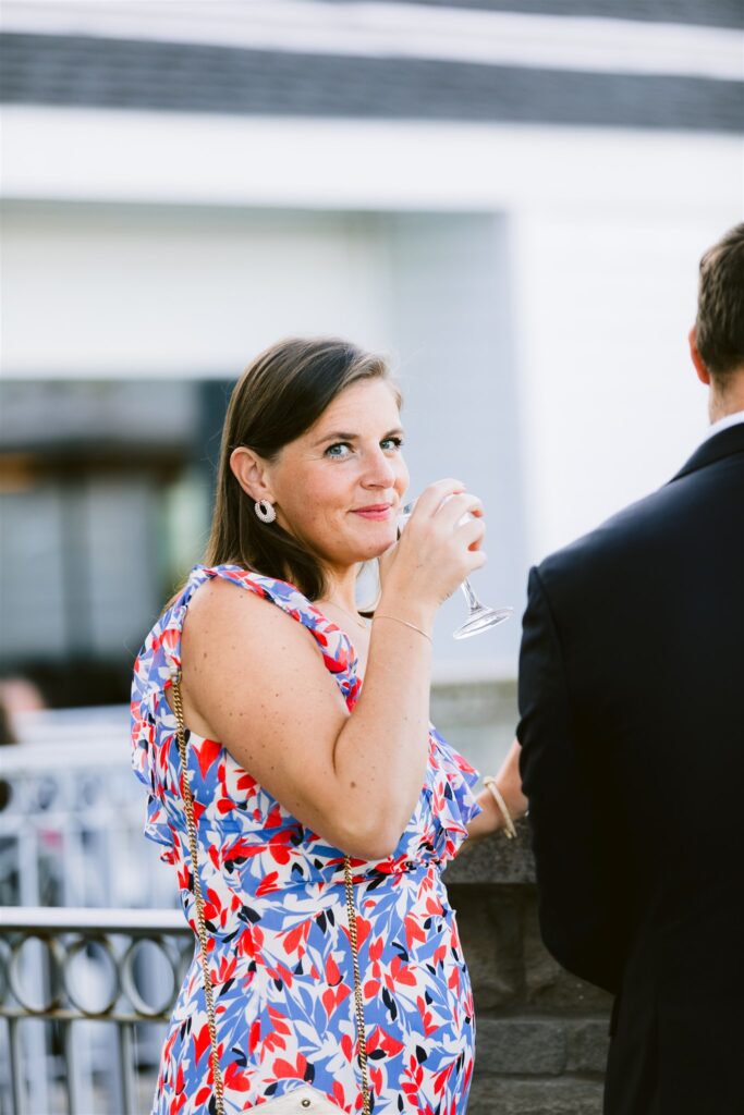 Guests mingle during cocktail hour